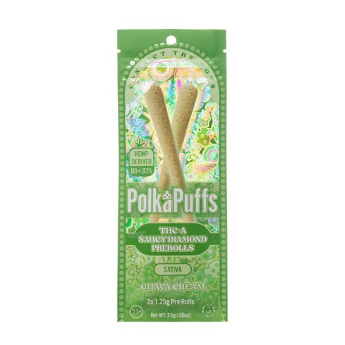 POLKA PUFFS THC-A DIAMOND PREROLLS 2X1.25G- GUAVA CREAM (S)