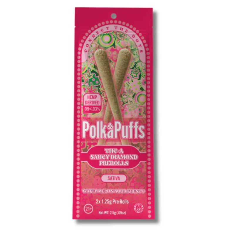 POLKA PUFFS THC-A DIAMOND PREROLLS 2X1.25G- MANGO SORBET (I)