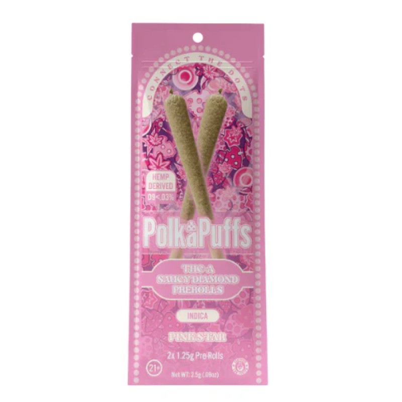 POLKA PUFFS THC-A DIAMOND PREROLLS 2X1.25G- PINK STAR (I)