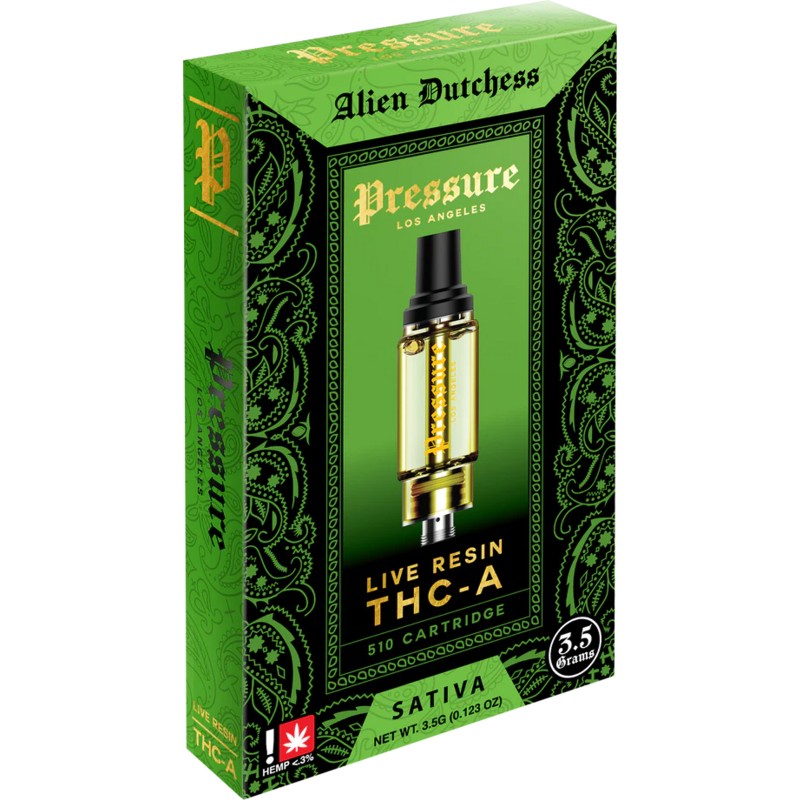 PRESSURE THCA LIVE RESIN 3.5G CARTS- ALIEN DUTCHESS (S)