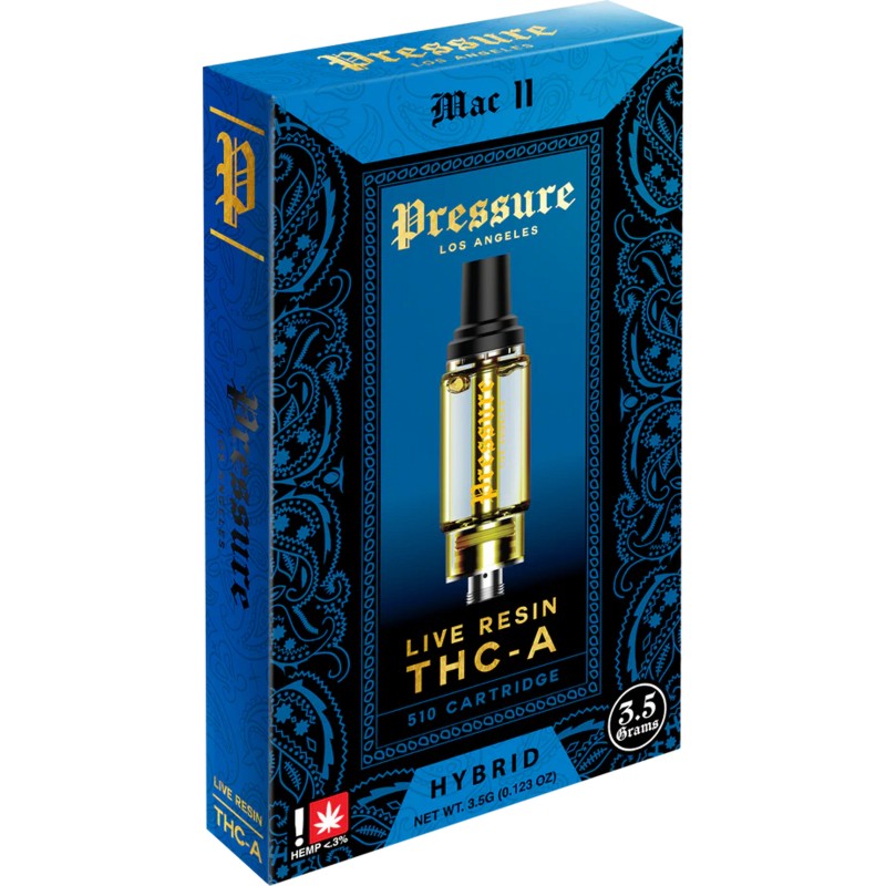 PRESSURE THCA LIVE RESIN 3.5G CARTS- MAC 11 (H)