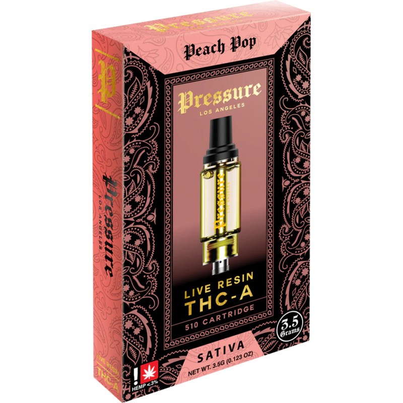 PRESSURE THCA LIVE RESIN 3.5G CARTS- PEACH POP (S)