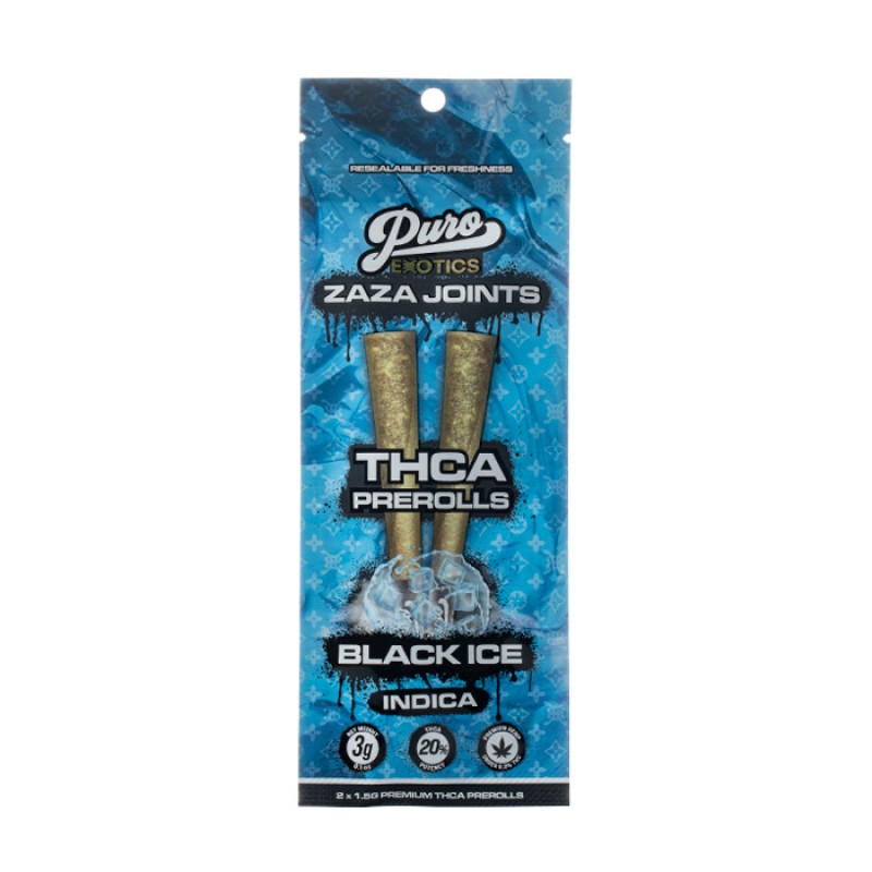 PURO ZAZA JOINTS THCA 1.5G(2) 10CT BLACK ICE