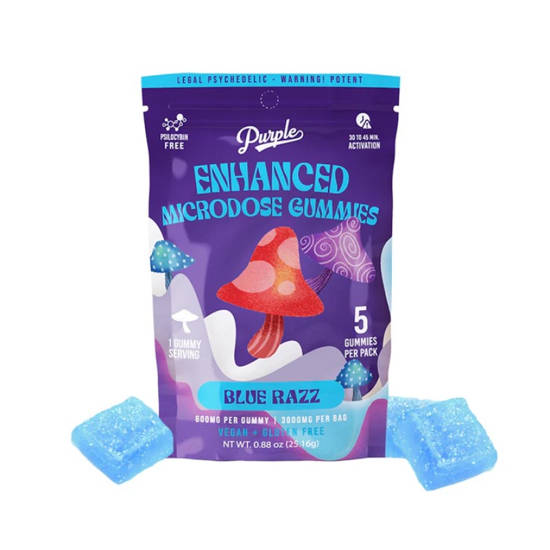 PURPLE ENHANCED MICRODOSE GUMMIES 20PC BLUE RAZZ