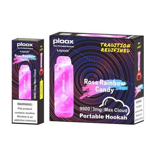 Ploox Me Portable Hookah Vape ROSE RAINBOW CANDY