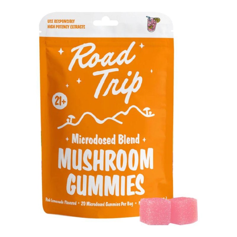 ROAD TRIP MICRODOSE BLEND MUSHROOM GUMMIES 20CT- PINK LEMONADE