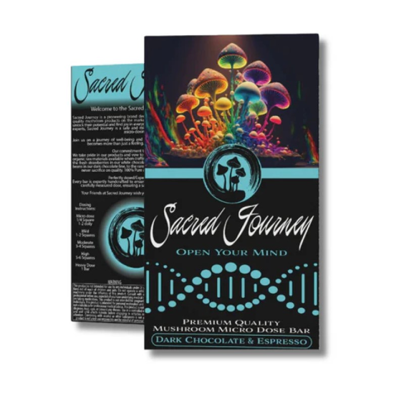 SACRED JOURNEY MUSHROOM CHOCOLATE BAR- DARK CHOCOLATE & ESPRESSO