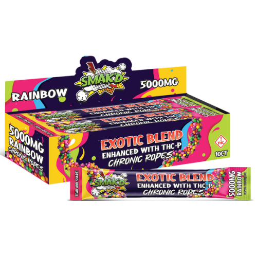 SMAK'D EXOTIC BLEND THCP NERD ROPES 5000MG - ASSORTED