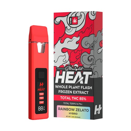 STRAIGHT HEAT 1G WHOLE PLANT THC-A DISPOSABLE - RAINBOW ZELATO (H)