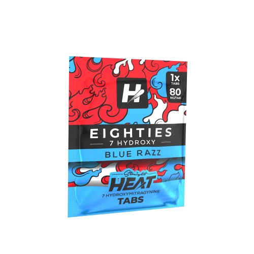 STRAIGHT HEAT EIGHTIES 7-OH TABS 3CT 10PC/BOX BLUE RAZZ