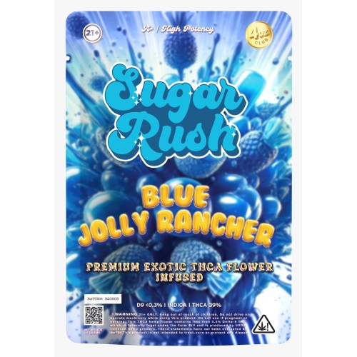 SUGAR RUSH 3.5G BAGS 32CT 4OZ CLUB- BLUE JOLLY RANCHER