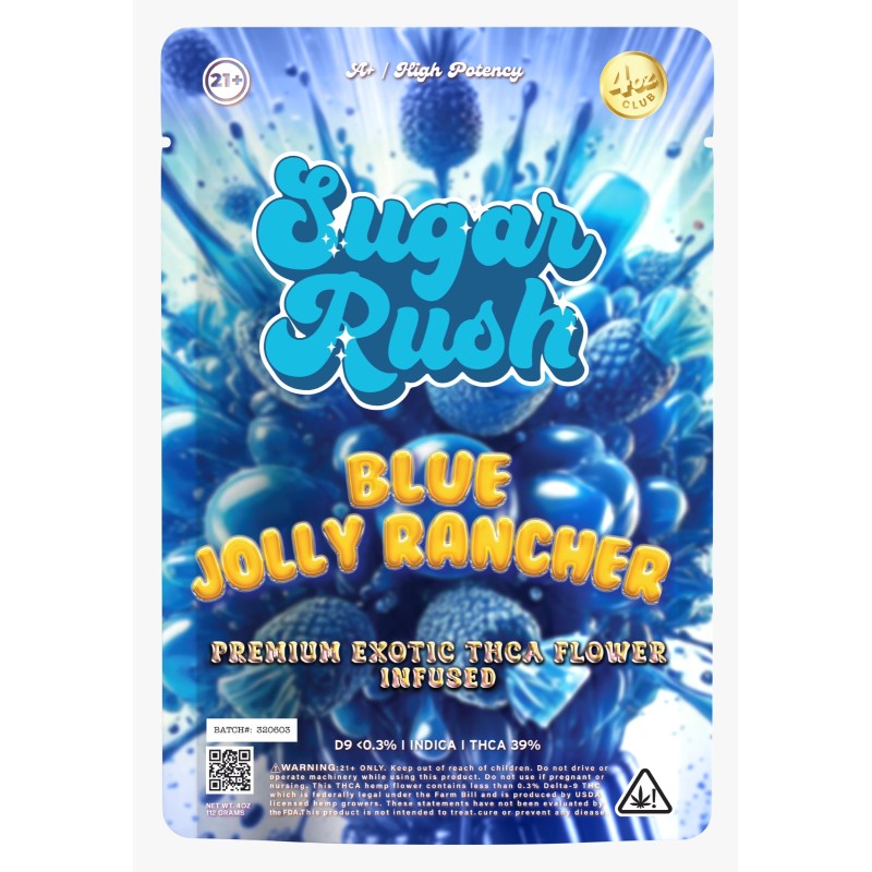 SUGAR RUSH 3.5G BAGS 32CT 4OZ CLUB- BLUE JOLLY RANCHER