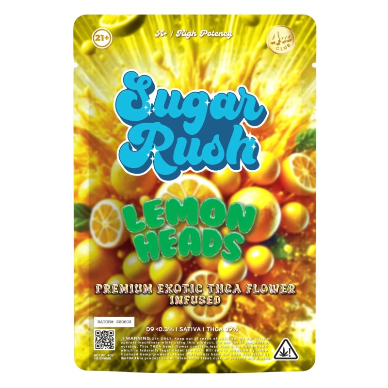 SUGAR RUSH 3.5G BAGS 32CT 4OZ CLUB- LEMON HEADS