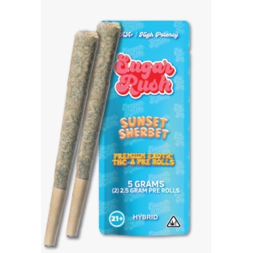 SUGAR RUSH 5G PREROLLS 2PC/10PK- SUNSET SHERBET (H)