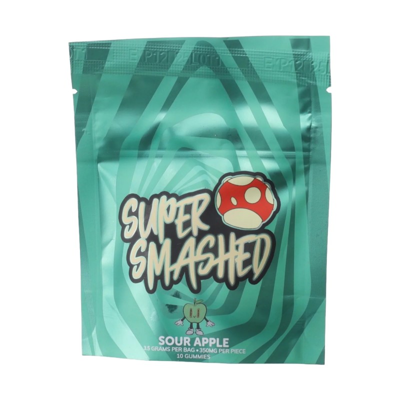 SUPER SMASHED MUSHROOM GUMMIES 10PK/350MG- SOUR APPLE