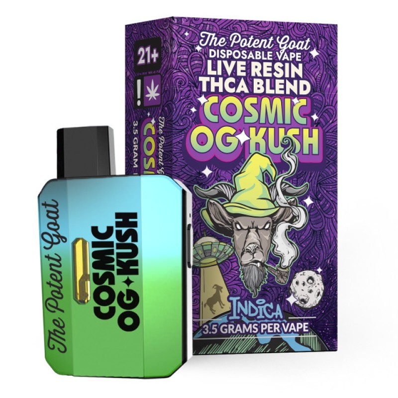 THE POTENT GOAT DELTA 8/THCA DISPOSEABLE CART COSMIC OG KUSH INDICA