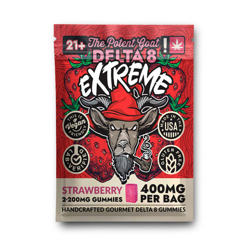 THE POTENT GOAT GUMMIES EXTREME DELTA 8 3000MG/BAG STRAWBERRY