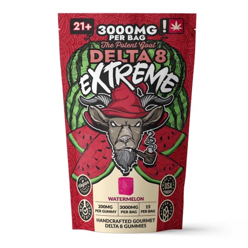 THE POTENT GOAT GUMMIES EXTREME DELTA 8 3000MG/BAG WATERMELON
