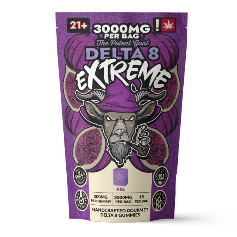 THE POTENT GOAT GUMMIES EXTREME DELTA 8 3000MG/BAG FIG