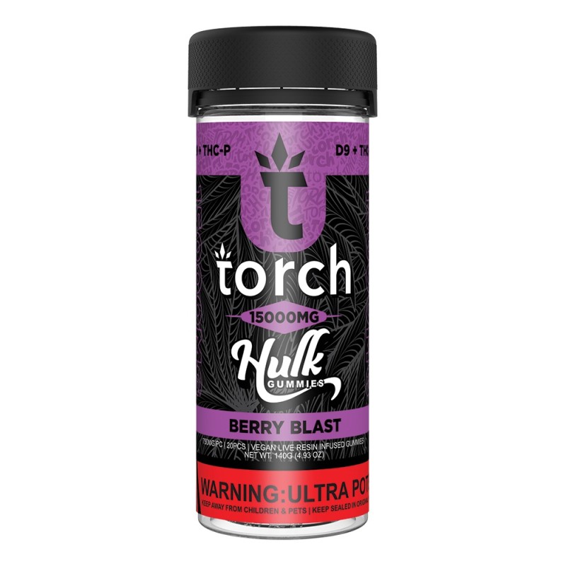 TORCH HULK D9+THCP LIVE RESIN VEGAN GUMMIES - BERRY BLAST