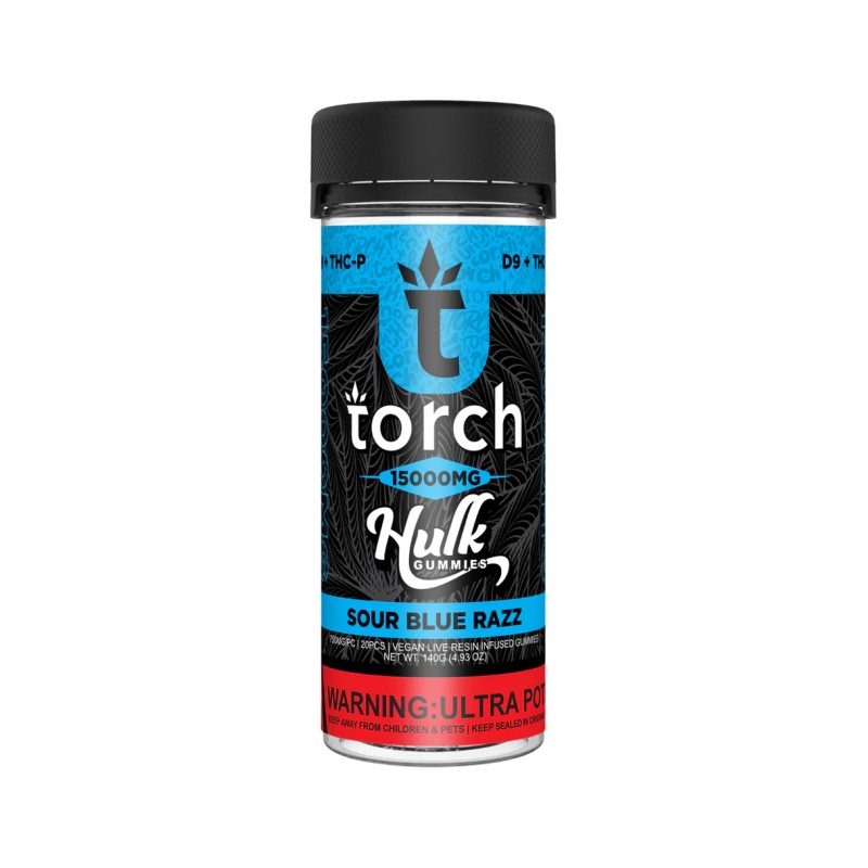 TORCH HULK D9+THCP LIVE RESIN VEGAN GUMMIES - SOUR BLUE RAZZ
