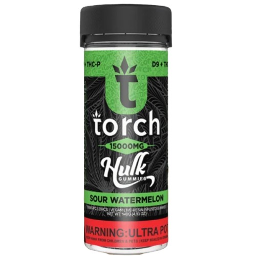 TORCH HULK D9+THCP LIVE RESIN VEGAN GUMMIES - SOUR WATERMELON