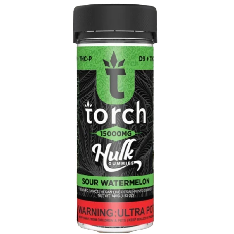 TORCH HULK D9+THCP LIVE RESIN VEGAN GUMMIES - SOUR WATERMELON