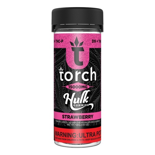 TORCH HULK D9+THCP LIVE RESIN VEGAN GUMMIES - STRAWBERRY