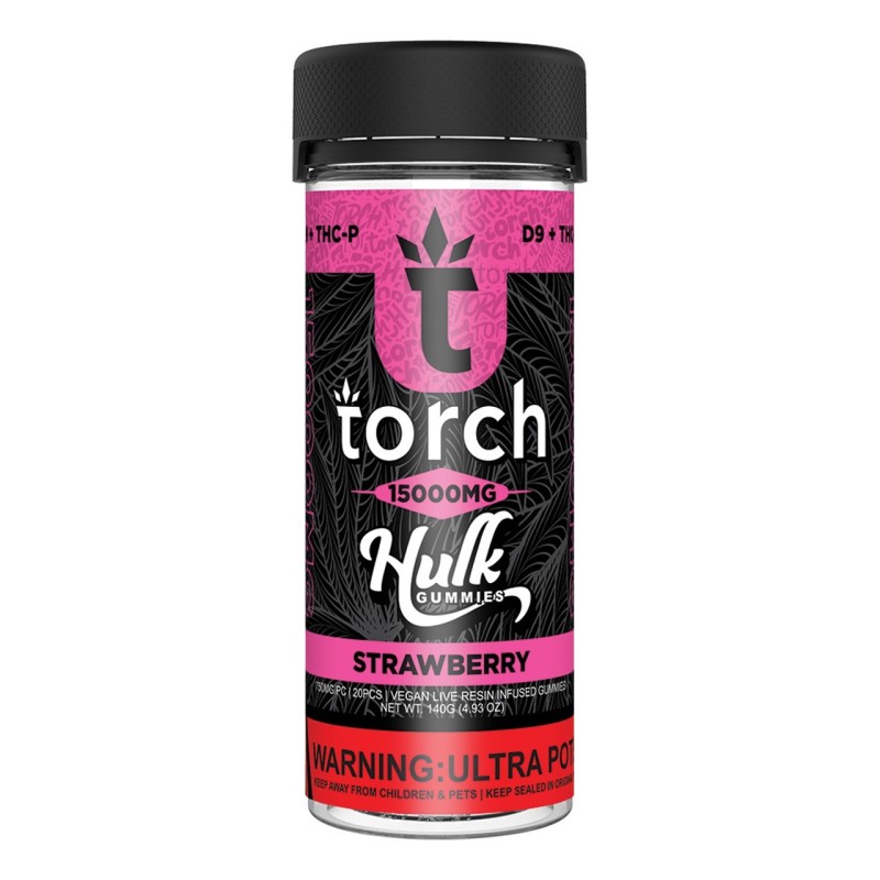 TORCH HULK D9+THCP LIVE RESIN VEGAN GUMMIES - STRAWBERRY