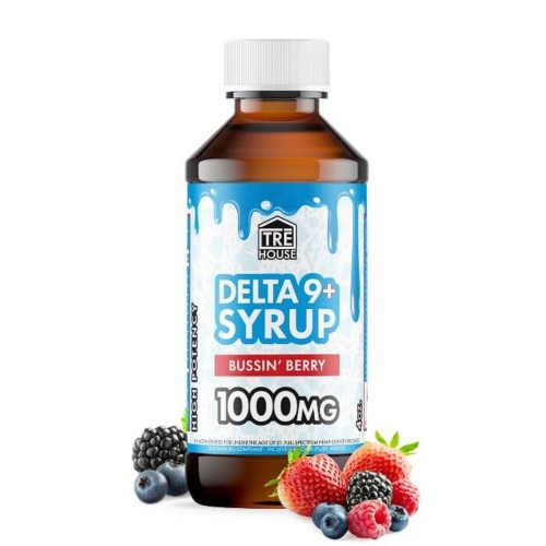 TREHOUSE CANNABIS SYRUP DELTA 9 HIGH POTENCY 1000MG- BUSSIN BERRY