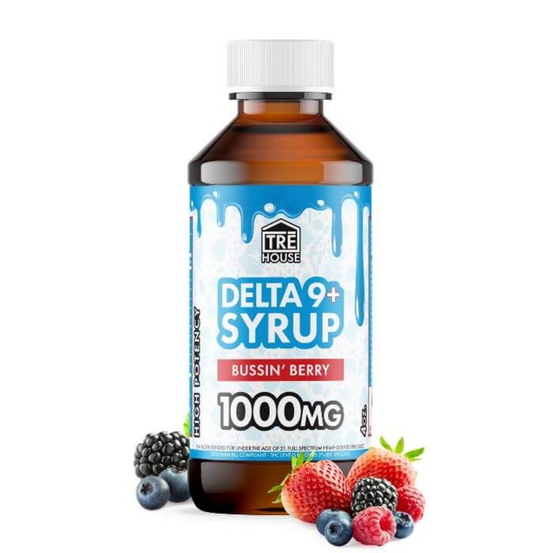 TREHOUSE CANNABIS SYRUP DELTA 9 HIGH POTENCY 1000MG- BUSSIN BERRY