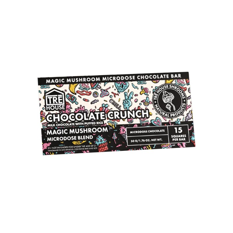 TREHOUSE MAGIC MUSHROOM CHOCOLATE BAR 12X10 120PC - CHOCOLATE CRUNCH