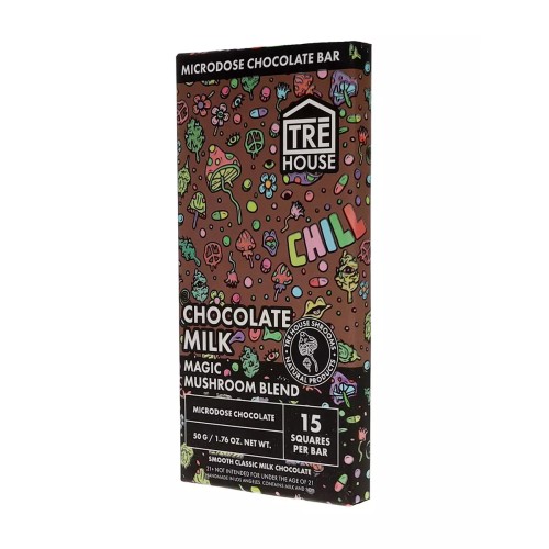 TREHOUSE MAGIC MUSHROOM CHOCOLATE BAR 12X10 120PC - CHOCOLATE MILK