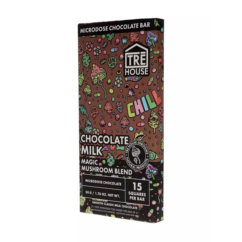 TREHOUSE MAGIC MUSHROOM CHOCOLATE BAR 12X10 120PC - CHOCOLATE MILK
