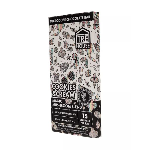 TREHOUSE MAGIC MUSHROOM CHOCOLATE BAR 12X10 120PC - COOKIES & CREAM
