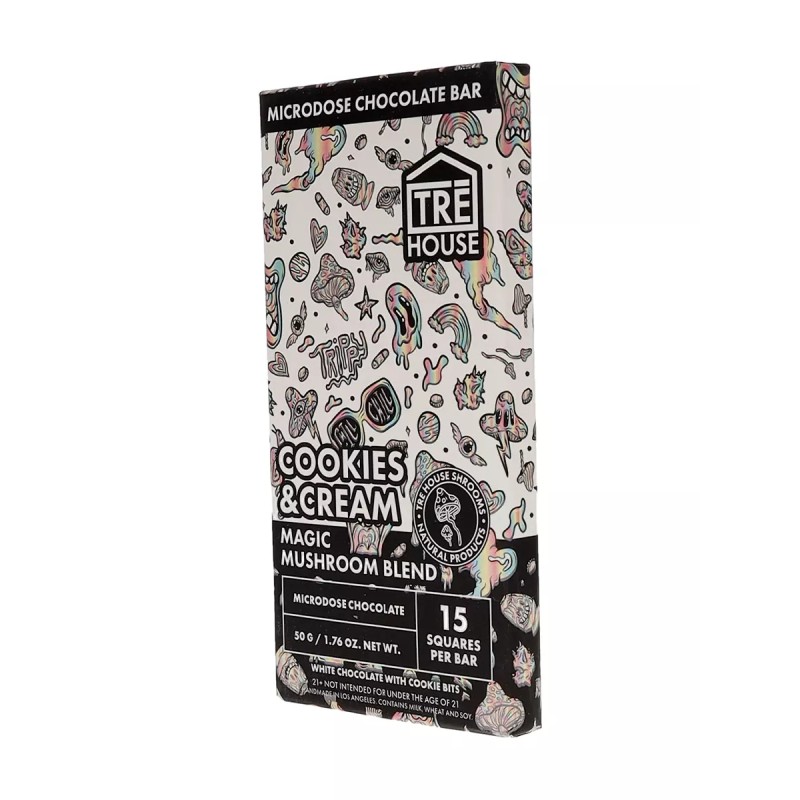 TREHOUSE MAGIC MUSHROOM CHOCOLATE BAR 12X10 120PC - COOKIES & CREAM