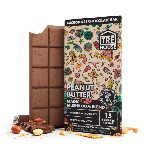TREHOUSE MAGIC MUSHROOM CHOCOLATE BAR 12X10 120PC- PEANUT BUTTER