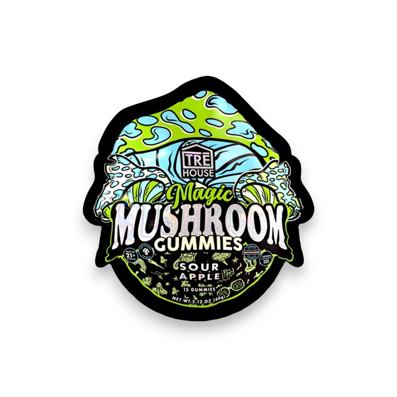 TREHOUSE MAGIC MUSHROOM GUMMIES 10PC- SOUR APPLE