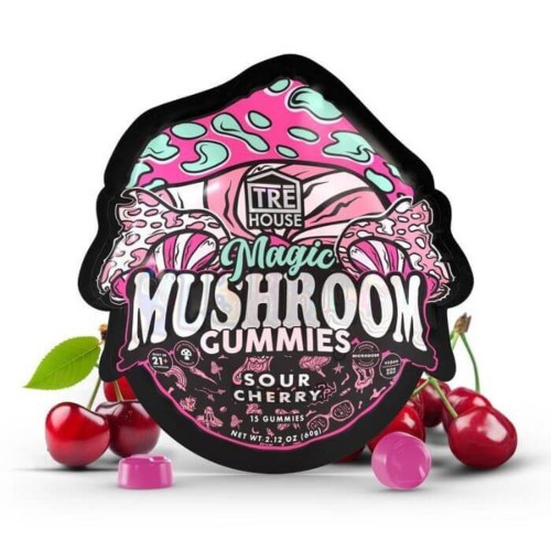 TREHOUSE MAGIC MUSHROOM GUMMIES 10PC- SOUR CHERRY