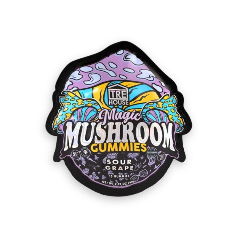 TREHOUSE MAGIC MUSHROOM GUMMIES 10PC- SOUR GRAPE