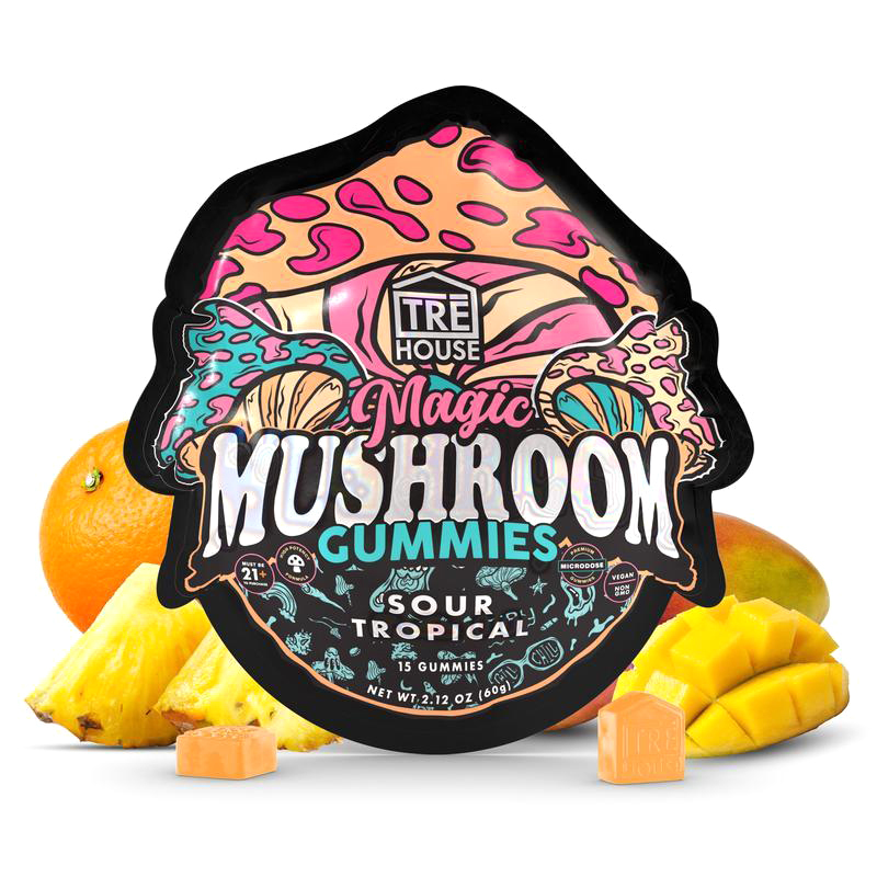 TREHOUSE MAGIC MUSHROOM GUMMIES 10PC - SOUR TROPICAL