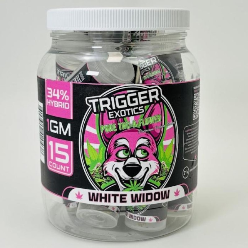 TRIGGER EXOTICS PURE THCA FLOWER JAR- WHITE WIDOW (H)