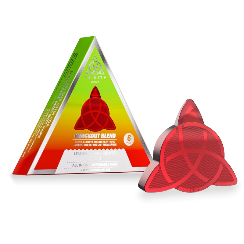 TRINITY HEMP ALL IN ONE KNOCKOUT BLEND.8 SUB OHM COIL- LEMON CHERRY GELATO (H)