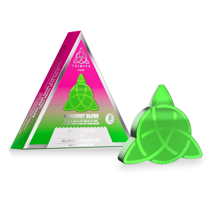 TRINITY HEMP ALL IN ONE KNOCKOUT BLEND.8 SUB OHM COIL- RAINBOW RUNTZ (H)