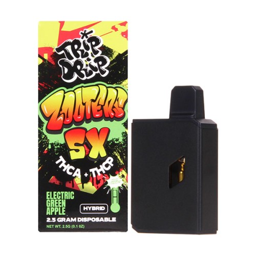 TRIP DRIP ZOOTERS 5X 2.5G THCA+THCP DISPO- ELECTRIC GREEN APPLE (H)