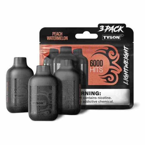TYSON 2.0 LIGHTWEIGHT 3PACK 6000 HITS- PEACH WATERMELON