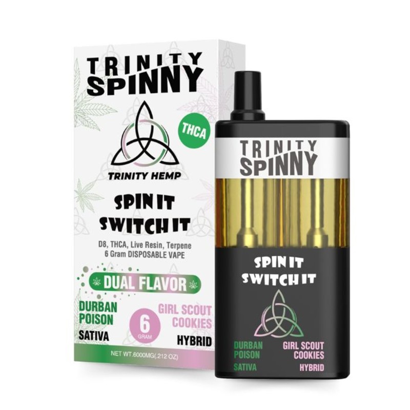 Trinity Spinny 6G THC-A Disposable - Durban Posion + Girl Scout Cookies