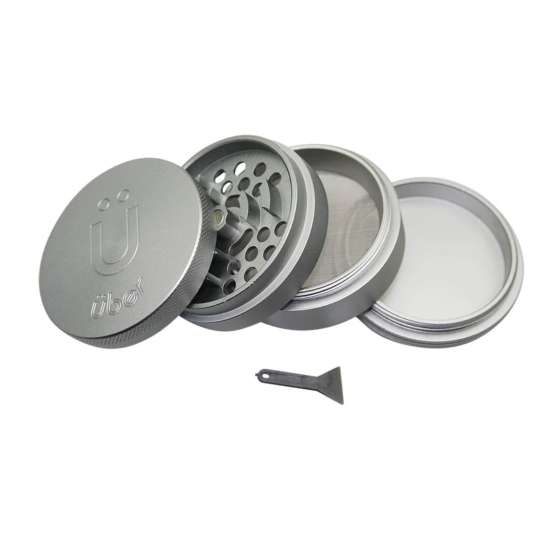 UBER 4.0 GRINDER 4PC 2.5" 63MM CNC W/WINDOW- GREY