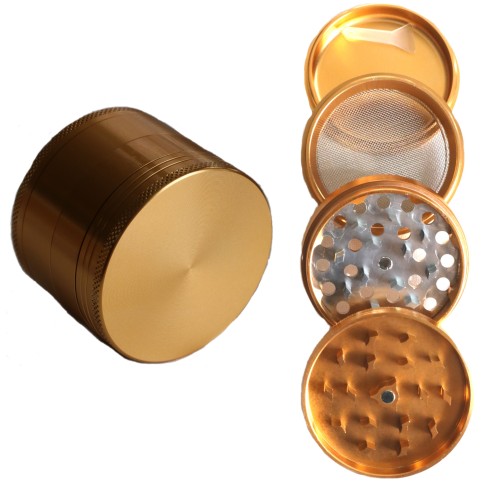 UBER 4.0 GRINDER 4PC 2.5" 63MM CNC W/WINDOW- GOLD