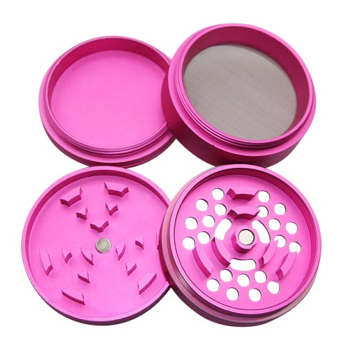 UBER 4.0 GRINDER 4PC 2.5" 63MM CNC W/WINDOW- PINK